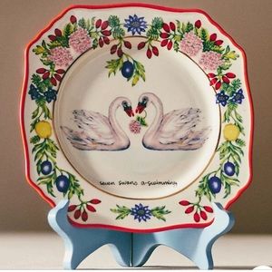 New Anthropologie Lou Rota Dessert Plate SWAN